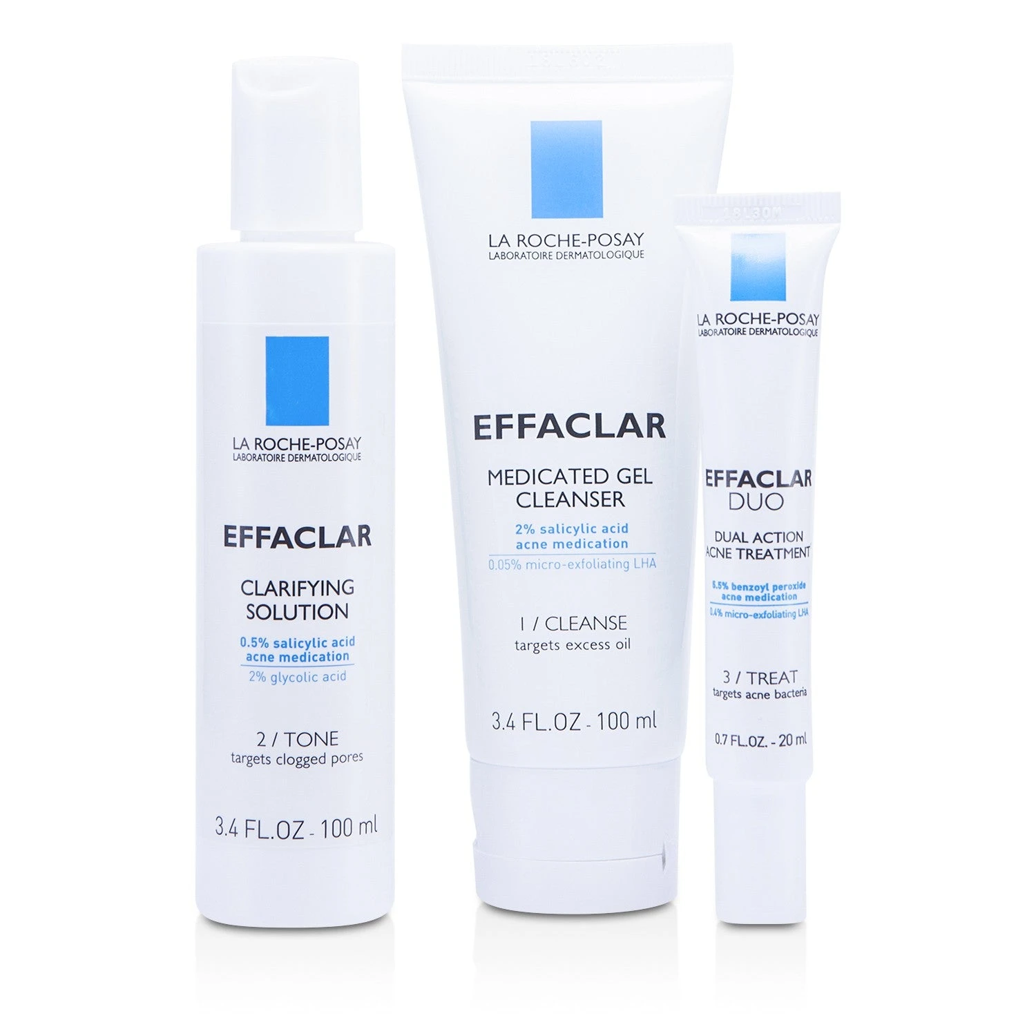 LA ROCHE-POSAY La Roche Posay Effaclar Dermatological Acne System: Gel Cleanser 100ml + Clarifying Solution 100ml + Acne Treament 20ml 3pcs 2 LA ROCHE-POSAY La Roche Posay Effaclar Dermatological Acne System: Gel Cleanser 100ml + Clarifying Solution 100ml + Acne Treament 20ml 3pcs - Image 2