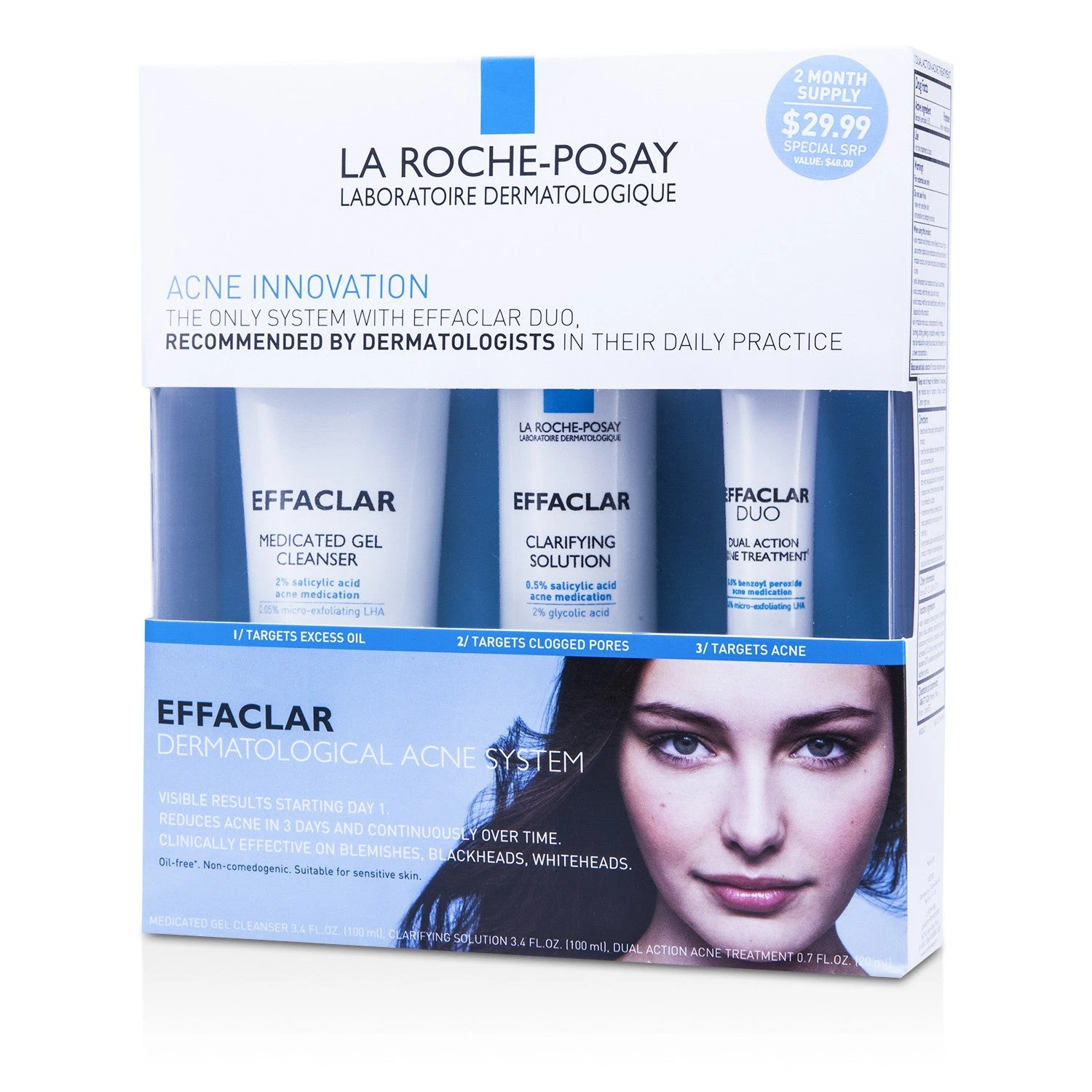 LA ROCHE-POSAY La Roche Posay Effaclar Dermatological Acne System: Gel Cleanser 100ml + Clarifying Solution 100ml + Acne Treament 20ml 3pcs 1 LA ROCHE-POSAY La Roche Posay Effaclar Dermatological Acne System: Gel Cleanser 100ml + Clarifying Solution 100ml + Acne Treament 20ml 3pcs