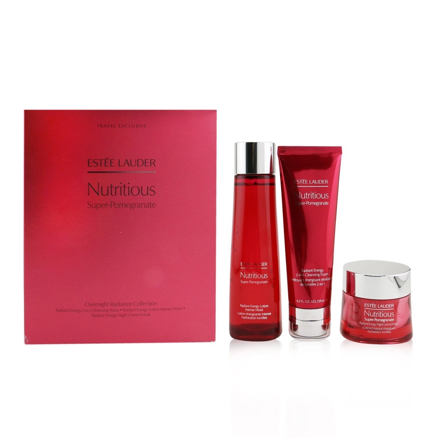 Estee Lauder Nutritious Super-Pomegranate Overnight Radiance Collection: Cleansing Foam 125ml+Lotion Intense Moist 200ml+Night Creme 50ml 3pcs 2 Estee Lauder Nutritious Super-Pomegranate Overnight Radiance Collection: Cleansing Foam 125ml+Lotion Intense Moist 200ml+Night Creme 50ml 3pcs - Image 2