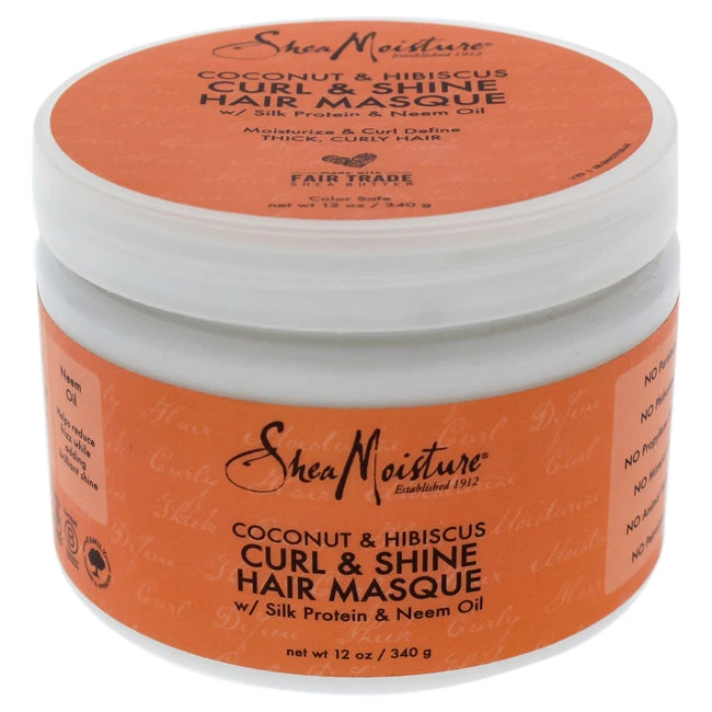 Shea Moisture Coconut And Hibiscus Curl And Shine Hair Masque By Shea Moisture For Unisex - 12 Oz Masque 1 Shea Moisture Coconut And Hibiscus Curl And Shine Hair Masque By Shea Moisture For Unisex - 12 Oz Masque